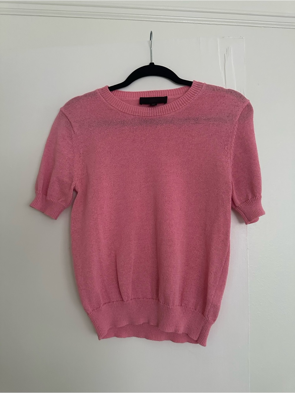 Zara Short-Sleeve Knit Sweater in Pink
